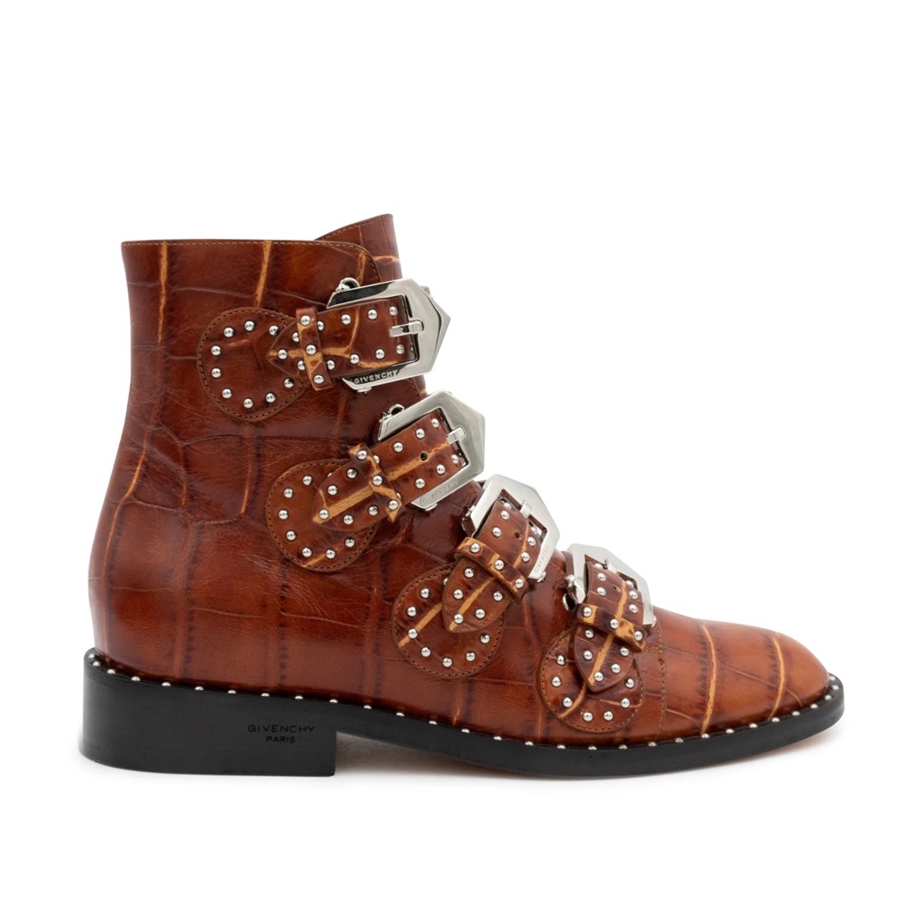 Givenchy Elegant Croc Embossed Studded Boots New Sz 36 Us 6 $1255